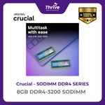 Load image into Gallery viewer, Crucial by Micron SODIMM SERIES 8GB DDR4-3200 SODIMM PC4-25600 3200 Mhz - CT8G4SFRA32A Limited Lifetime
