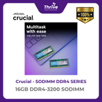 Load image into Gallery viewer, Crucial by Micron SODIMM SERIES 16GB DDR4-3200 SODIMM PC4-25600 3200 Mhz - CT16G4SFS832A Limited Lifetime