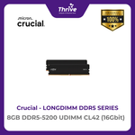 Load image into Gallery viewer, Crucial by Micron LONGDIMM SERIES 8GB DDR5-5200 UDIMM CL42 (16Gbit) PC4-25600 5200 Mhz - CT8G52C42U5 Limited Lifetime
