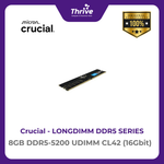 Load image into Gallery viewer, Crucial by Micron LONGDIMM SERIES 8GB DDR5-5200 UDIMM CL42 (16Gbit) PC4-25600 5200 Mhz - CT8G52C42U5 Limited Lifetime
