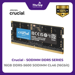 Load image into Gallery viewer, Crucial by Micron SODIMM SERIES 16GB DDR5-5600 SODIMM CL46 (16Gbit) PC5-44800 5600 Mhz - CT16G56C46S5 Limited Lifetime