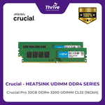 Load image into Gallery viewer, Crucial by Micron Heatsink DDR4 Series - Crucial Pro 32GB DDR4-3200 UDIMM CL22 (16Gbit) - PC4-25600 - 3200 Mhz Limited Lifetime
