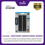 Load image into Gallery viewer, Crucial by Micron Heatsink DDR4 Series - Crucial Pro 32GB Kit (2x16GB) DDR4-3200 UDIMM CL22 (8Gbit/16Gbit) With Exclusive Heatsink PC4-25600 3200 Mhz - CP2K16G4DFRA32A Limited Lifetime