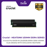 Load image into Gallery viewer, Crucial by Micron Heatsink DDR4 Series - Crucial Pro 64GB Kit (2x32GB) DDR4-3200 UDIMM CL22 (16Gbit) With Exclusive Heatsink PC4-25600 3200 Mhz - CP2K32G4DFRA32A Limited Lifetime