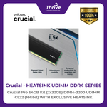 Load image into Gallery viewer, Crucial by Micron Heatsink DDR4 Series - Crucial Pro 64GB Kit (2x32GB) DDR4-3200 UDIMM CL22 (16Gbit) With Exclusive Heatsink PC4-25600 3200 Mhz - CP2K32G4DFRA32A Limited Lifetime