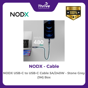 NODX USB-C to USB-C Cable 5A/240W - Stone Grey (1M) - K05112