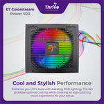 Load image into Gallery viewer, ET ColorStream Power 500 - High Performance ATX Power Supply, 500W, RGB Fan, 80 Plus Bronze
