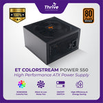 Load image into Gallery viewer, ET ColorStream Power 550 - High Performance ATX Power Supply, 550W, RGB Fan, 80 Plus Bronze
