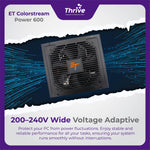 Load image into Gallery viewer, ET ColorStream Power 600 - High Performance ATX Power Supply, 600W, RGB Fan, 80 Plus Bronze
