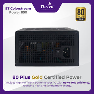 ET ColorStream Power 850 Full Modular - High Performance ATX Power Supply, 850W, RGB Fan, 80 Plus Bronze