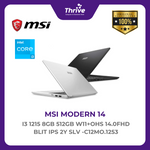 Load image into Gallery viewer, MSI MODERN 14 I3 1215 8GB 512GB W11+OHS 14.0FHD BLIT IPS 2Y SLV -C12MO.1253
