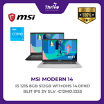 Load image into Gallery viewer, MSI MODERN 14 I3 1215 8GB 512GB W11+OHS 14.0FHD BLIT IPS 2Y SLV -C12MO.1253
