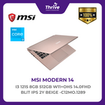 Load image into Gallery viewer, MSI MODERN 14 I3 1215 8GB 512GB W11+OHS 14.0FHD BLIT IPS 2Y BEIGE -C12MO.1289