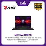 Load image into Gallery viewer, MSI SWORD 16 HX I7 13700HX RTX 4070 8GB/ 16GB 1TB W11+OHS 16.0QHD 240HZ 100DCIP3 24ZRGB 2Y GRY -B13VGKG.684
