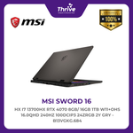 Load image into Gallery viewer, MSI SWORD 16 HX I7 13700HX RTX 4070 8GB/ 16GB 1TB W11+OHS 16.0QHD 240HZ 100DCIP3 24ZRGB 2Y GRY -B13VGKG.684
