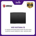 Load image into Gallery viewer, MSI KATANA 15 I7 13620H RTX4050 6GB/ 16GB 1TB W11+OHS 15.6FHD 144HZ 4ZRGB 2Y BLK -B13VEK.1851