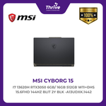 Load image into Gallery viewer, MSI CYBORG 15 I7 13620H RTX3050 6GB/ 16GB 512GB W11+OHS 15.6FHD 144HZ BLIT 2Y BLK -A13UDXK.1442
