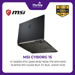 Load image into Gallery viewer, MSI CYBORG I5 I7 12650H RTX 4060 8GB/ 16GB 1TB W11+OHS 15.6FHD IPS 144HZ BLIT 2Y BLK -A12VF.1435