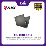 Load image into Gallery viewer, MSI CYBORG 15 I7 13620H RTX4050 6GB/ 16GB 512GB W11+OHS 15.6FHD 144HZ 4ZRGB 2Y BLK -A13VEK.844
