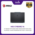 Load image into Gallery viewer, MSI CYBORG 14 I7 13620H RTX4060 8GB/ 16GB 512GB W11+OHS 14.OFHD+ 144HZ 100SRGB BLIT BLK -A13VF.025
