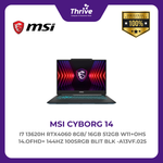 Load image into Gallery viewer, MSI CYBORG 14 I7 13620H RTX4060 8GB/ 16GB 512GB W11+OHS 14.OFHD+ 144HZ 100SRGB BLIT BLK -A13VF.025
