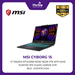 Load image into Gallery viewer, MSI CYBORG 15 I7 13620H RTX4060 8GB/ 16GB 1TB W11+OHS 15.6FHD IPS 144HZ 4ZRGB 2YR BLK -A13VFK.1434
