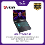 Load image into Gallery viewer, MSI CYBORG 15 I7 13620H RTX4060 8GB/ 16GB 1TB W11+OHS 15.6FHD IPS 144HZ 4ZRGB 2YR BLK -A13VFK.1434
