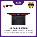 Load image into Gallery viewer, MSI RAIDER GE78HX I9 14900HX RTX4080 12GB/ 32GB 2TB W11+OHS 17.0QHD+ 240HZ 100DCIP3 3Y BLK -14VHG.1003
