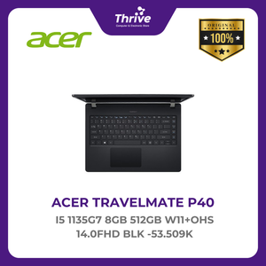 ACER TRAVELMATE P40 I5 1135G7 8GB 512GB W11+OHS 14.0FHD BLK -53.509K