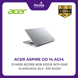 ACER ASPIRE GO 14 AG14 I3 N305 8CORE 8GB 512GB W11+OHS 14.0WUXGA SLV -31P.34GM