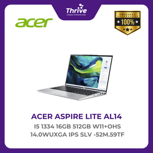 ACER ASPIRE LITE AL14 I5 1334 16GB 512GB W11+OHS 14.0WUXGA IPS SLV -52M.59TF