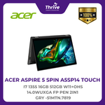 Load image into Gallery viewer, ACER ASPIRE 5 SPIN A5SP14 TOUCH I7 1355 16GB 512GB W11+OHS 14.0WUXGA FP PEN 2IN1 GRY -51MTN.7819
