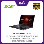 Load image into Gallery viewer, ACER NITRO V 15 I5 13420H RTX2050 4GB/ 8GB 512GB W11+OHS 15.6FHD 144HZ IPS 2YR+ADP BLK -51.542G
