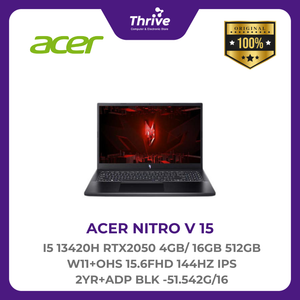 ACER NITRO V 15 I5 13420H RTX2050 4GB/ 16GB 512GB W11+OHS 15.6FHD 144HZ IPS 2YR+ADP BLK -51.542G/16