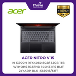 Load image into Gallery viewer, ACER NITRO V 15 I9 13900H RTX4060 8GB/ 32GB 1TB W11+OHS 15.6FHD 144HZ IPS BLIT 2Y+ADP BLK -51.901S/321T
