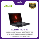 Load image into Gallery viewer, ACER NITRO V 15 I9 13900H RTX4060 8GB/ 32GB 1TB W11+OHS 15.6FHD 144HZ IPS BLIT 2Y+ADP BLK -51.901S/321T
