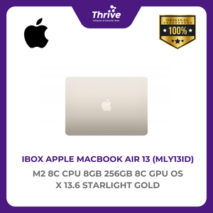 IBOX APPLE MACBOOK AIR 13 M2 8C CPU 8GB 256GB 8C GPU OS X 13.6 STARLIGHT GOLD -MLY13ID