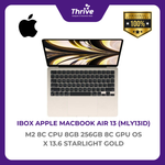 Load image into Gallery viewer, IBOX APPLE MACBOOK AIR 13 M2 8C CPU 8GB 256GB 8C GPU OS X 13.6 STARLIGHT GOLD -MLY13ID
