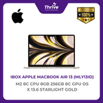 Load image into Gallery viewer, IBOX APPLE MACBOOK AIR 13 M2 8C CPU 8GB 256GB 8C GPU OS X 13.6 STARLIGHT GOLD -MLY13ID
