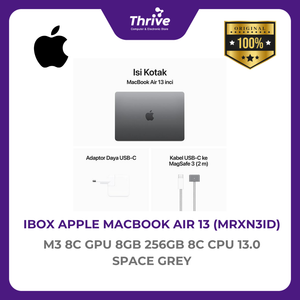 IBOX APPLE MACBOOK AIR 13 M3 8C GPU 8GB 256GB 8C CPU 13.0 SPACE GREY -MRXN3ID
