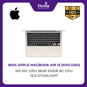 IBOX APPLE MACBOOK AIR 13 M3 10C GPU 16GB 512GB 8C CPU 13.0 STARLIGHT -MXCU3ID