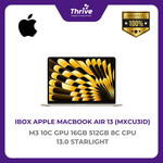 Load image into Gallery viewer, IBOX APPLE MACBOOK AIR 13 M3 10C GPU 16GB 512GB 8C CPU 13.0 STARLIGHT -MXCU3ID
