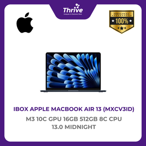 IBOX APPLE MACBOOK AIR 13 M3 10C GPU 16GB 512GB 8C CPU 13.0 MIDNIGHT -MXCV3ID