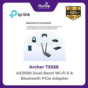 AX3000 Dual-Band Wi-Fi 6 & Bluetooth PCIe Adapter - Archer TX55E