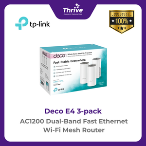 AC1200 Dual-Band Fast Ethernet Wi-Fi Mesh Router - Deco E4 3-pack