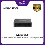 Load image into Gallery viewer, MS106LP 6-Port (4 PoE+) Fast Ethernet Desktop Switch
