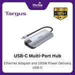 Load image into Gallery viewer, USB-C Multi-Port Hub with Ethernet Adapter and 100W Power Delivery USB-C
