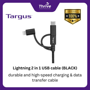 Targus 2 in 1 USB Cable - Black