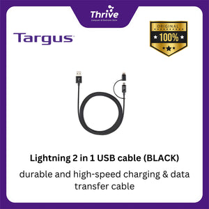 Targus 2 in 1 USB Cable - Black