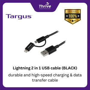 Targus 2 in 1 USB Cable - Black